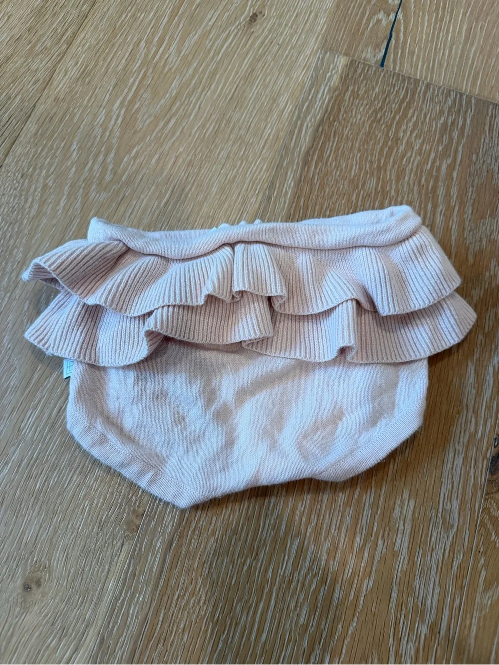 Elegant Baby • Pink Knit Ruffle Bloomer